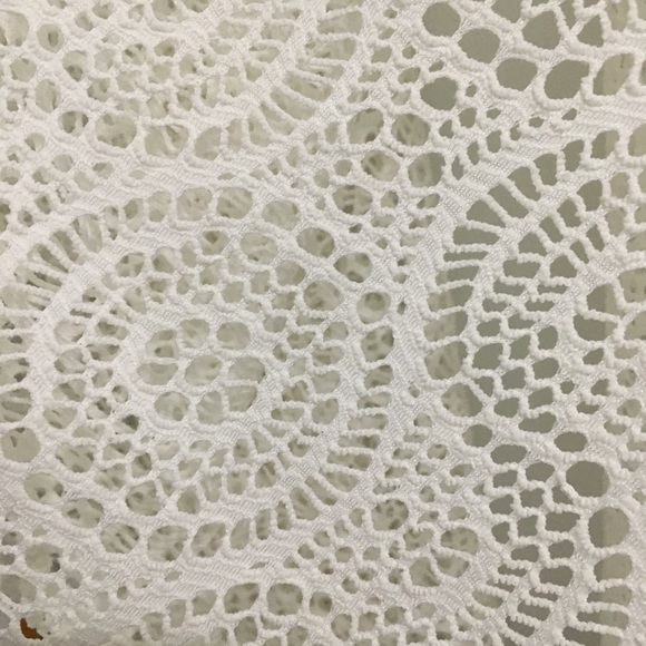 RUBY RD PS Boho White Lace Waterfall Topper Wrap Cardigan Drape Sheer Tie - Picture 6 of 6